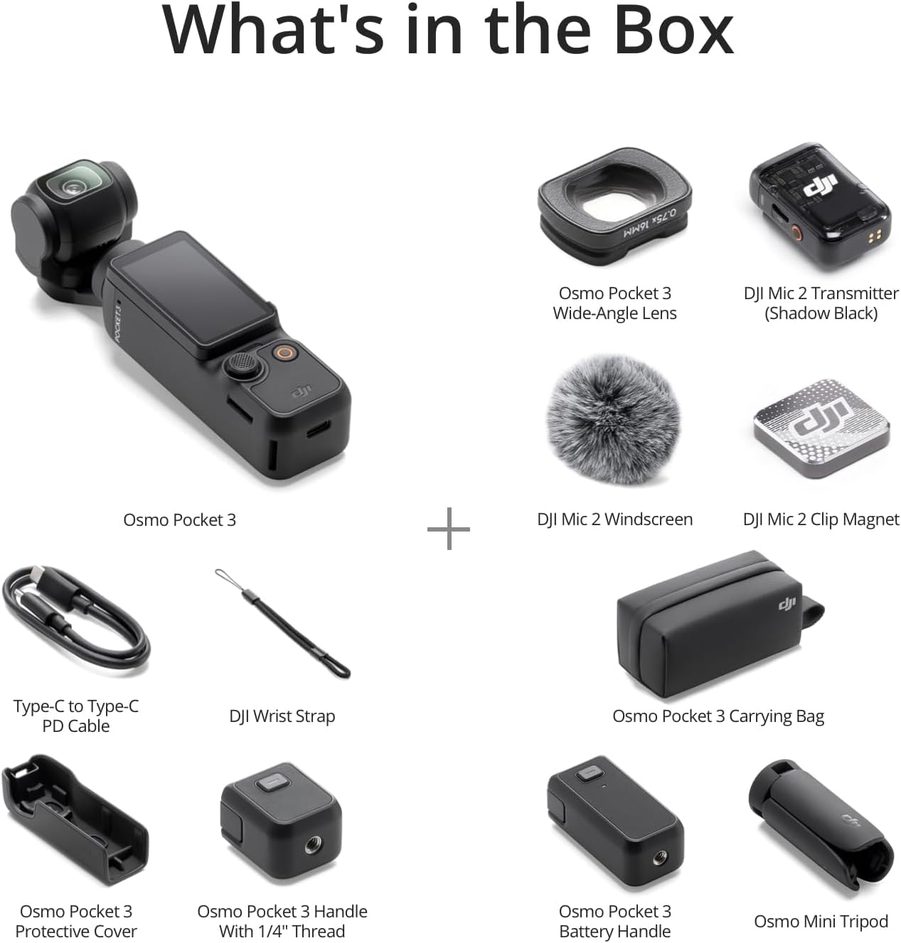 DJI Osmo Pocket 3 Creator Combo, Vlogging Cameras with 1'' CMOS, 4K/120fps Vlog Camera, 3-Axis Stabilization, Face/Object Tracking, Mic Included for Clear Sound